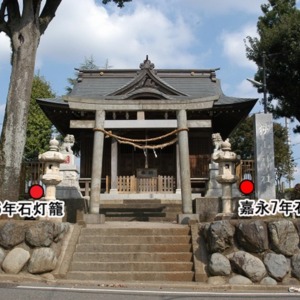 狭山神社正面からの嘉永の石灯籠位置図.jpg